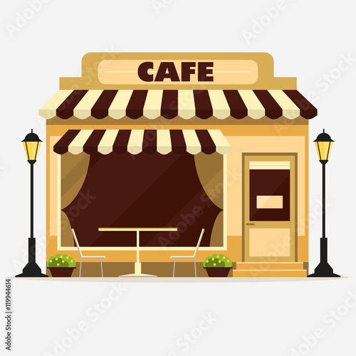 Cafe, Street shop facade