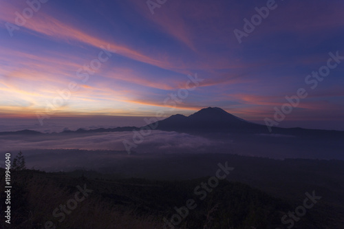 View from Batur volcano on Bali island