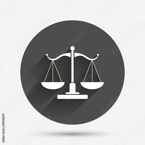 Scales of Justice sign icon. Court of law symbol