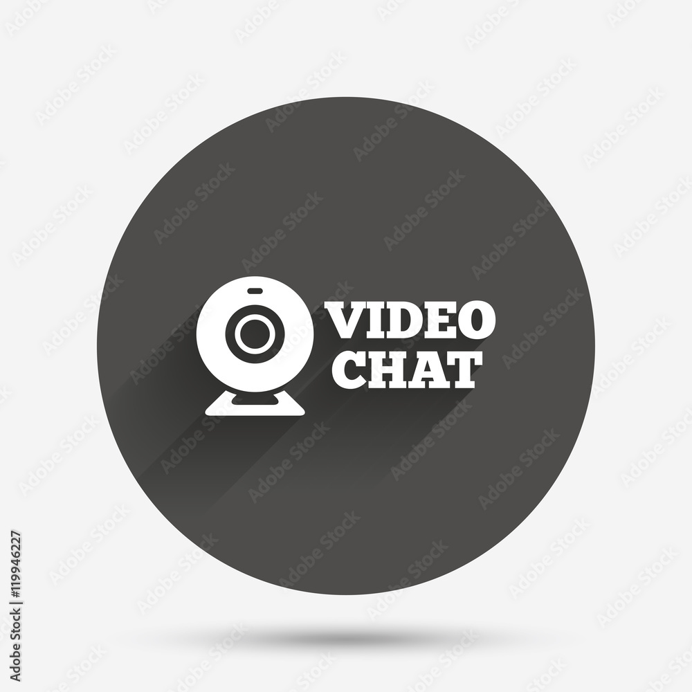 Video chat sign icon. Webcam video talk. Video chat sign icon. Webcam video talk.