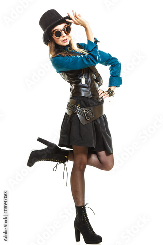 Cool girl in steampunk style.
