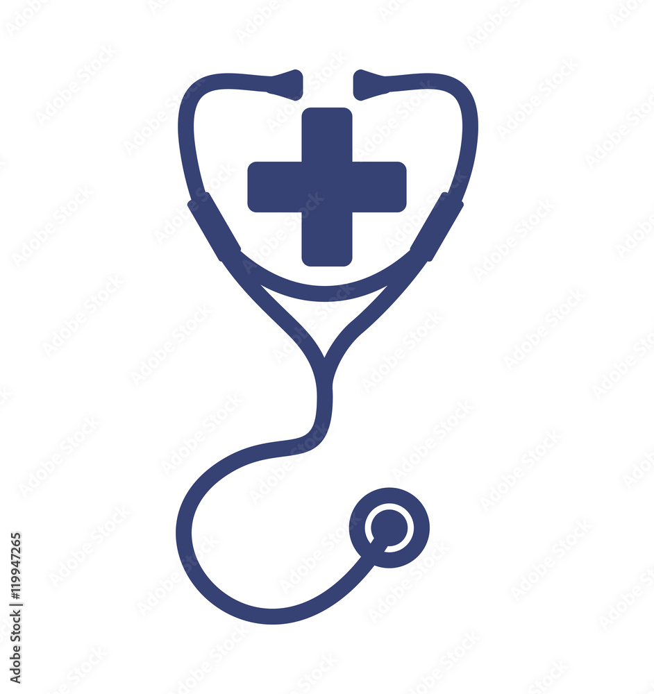 cross stethoscope medical health care icon. Flat and Isolated design. Vector illustration cross stethoscope medical health care icon. Flat and Isolated design. Vector illustration