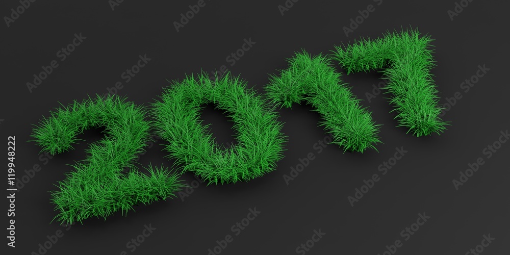 2017 on black background. 3d illustration 2017 on black background. 3d illustration