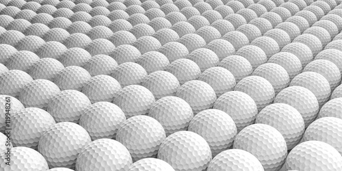 Golf balls background. 3d illustration