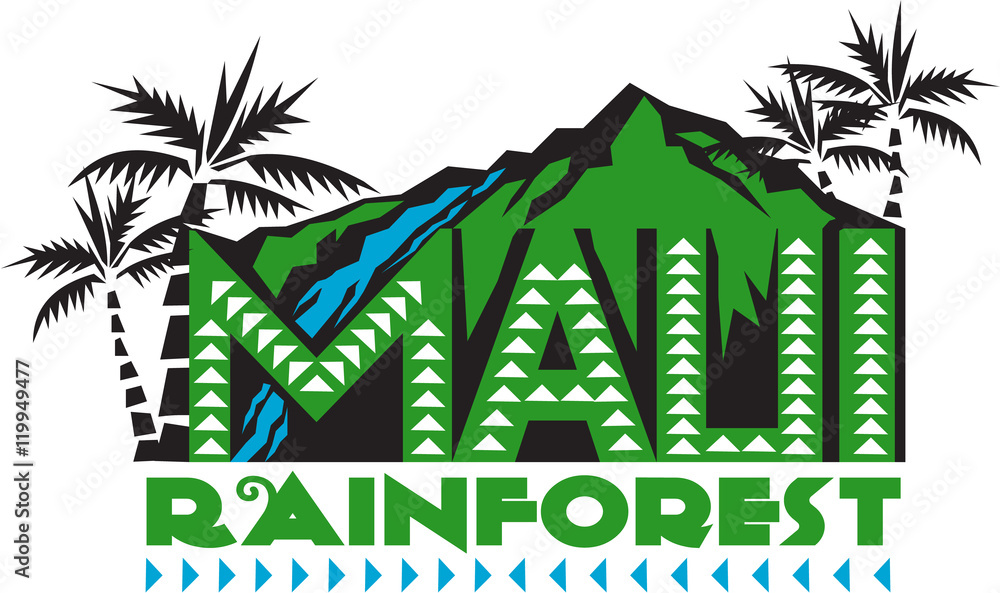 Naklejka premium Maui Rainforest Retro