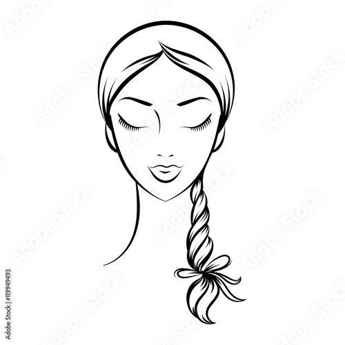 face glamorous girl cartoon