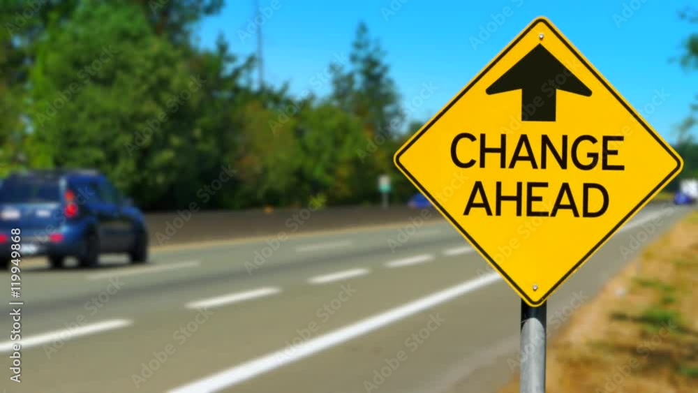 4K Change Ahead, Yellow Diamond Sign, Seamless Looping 4K Change Ahead, Yellow Diamond Sign, Seamless Looping