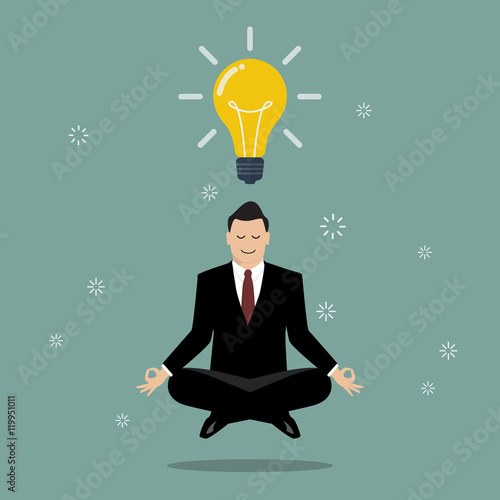 Businessman thinking during meditation