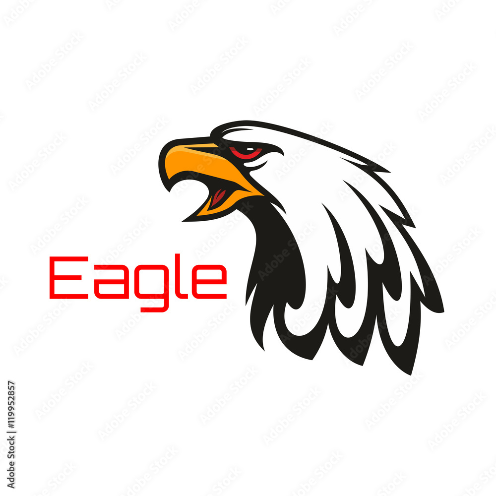 Fototapeta premium Bald Eagle crying. Vector emblem