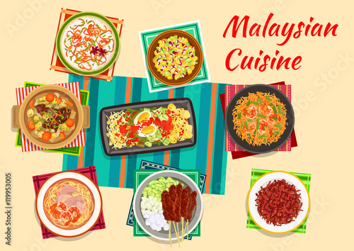 Malaysian cuisine traditional dinner icon