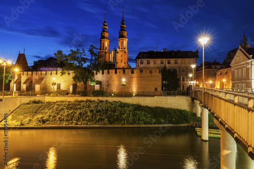 Fototapeta Naklejka Na Ścianę i Meble -  Old town of Opole across Oder River