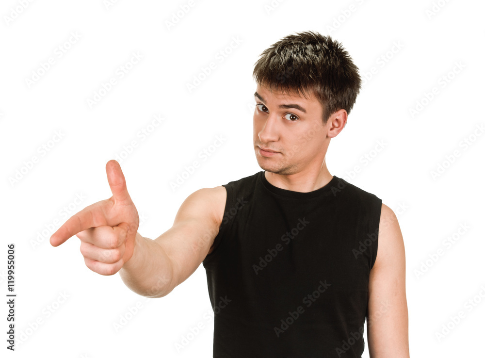 Fototapeta premium man pointing finger
