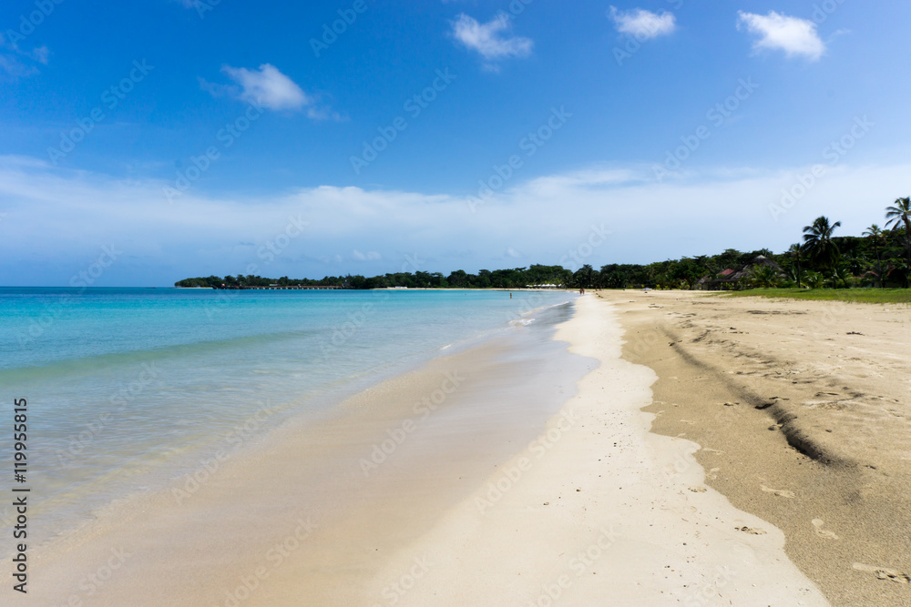 Beautiful tropical beach on a small remote Great Corn Island in the Caribbean Sea, Nicaragua