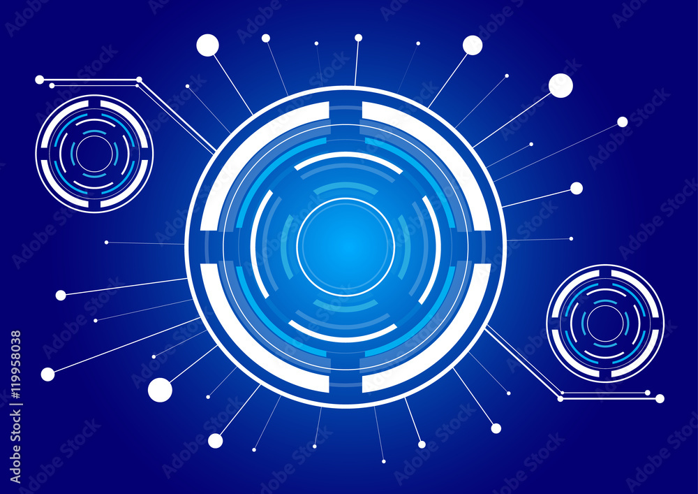 Fototapeta premium Abstract technology circles vector background.