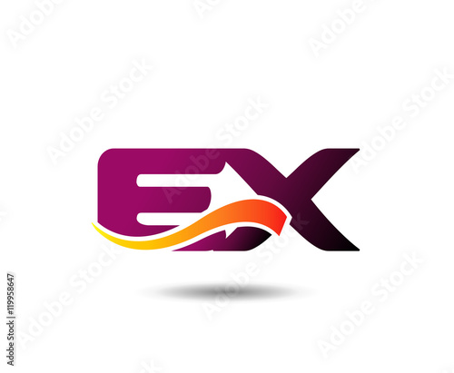 Abstract letter EX logo design template. Vector letter logo 
