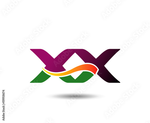 Free Download Abstract letter XX logo design template. Vector letter logo 
 - GFXLoad