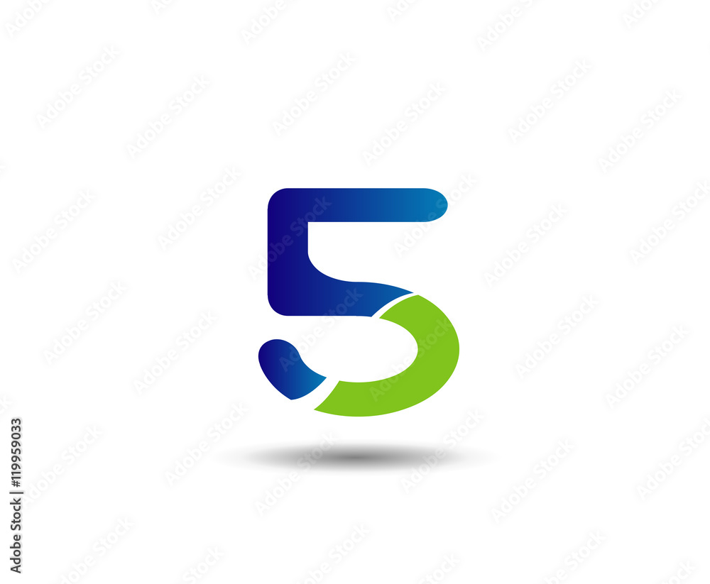 Vector sign spherical number 5 logo
Vector sign spherical number 5 logo