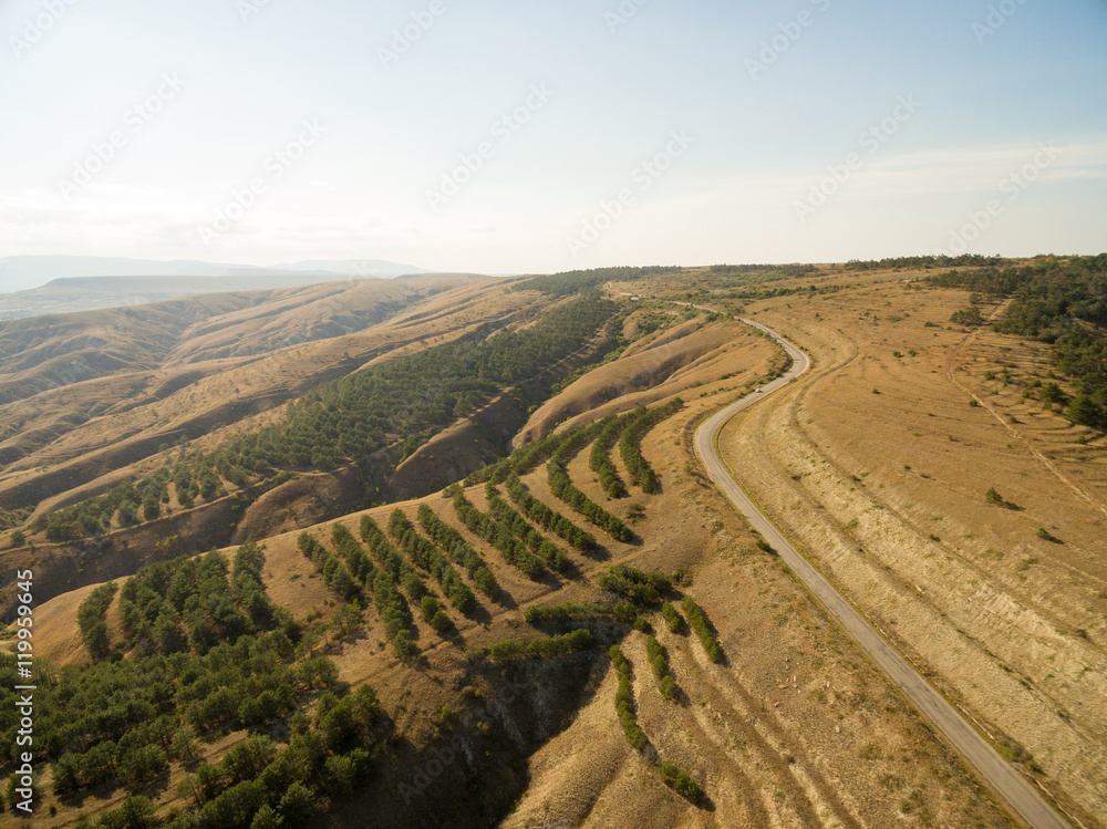 Naklejka premium Aerial landscape in Crimea