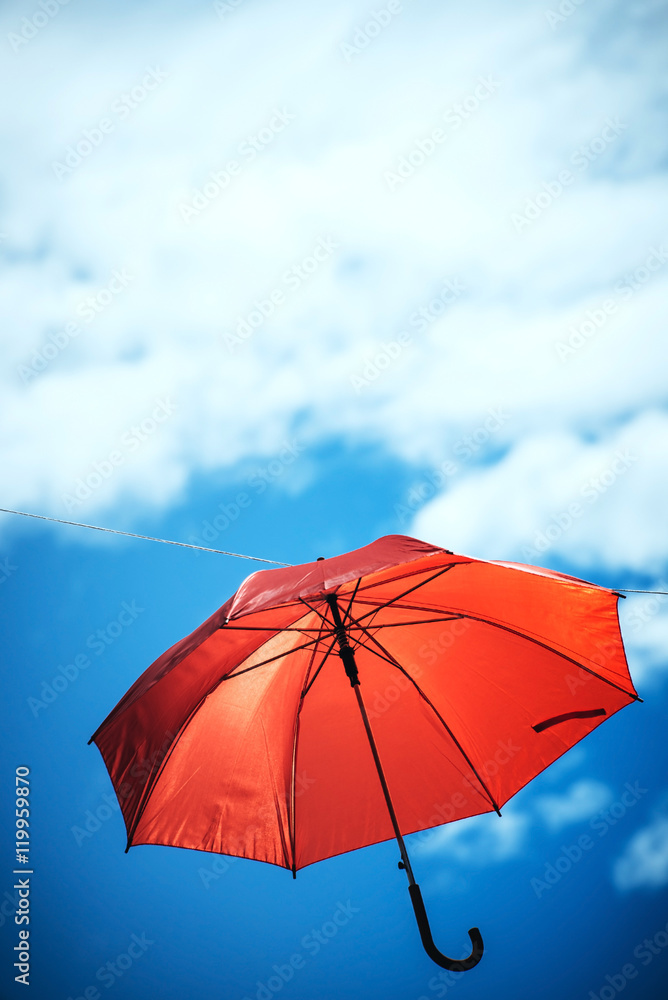 umbrella with blue sky