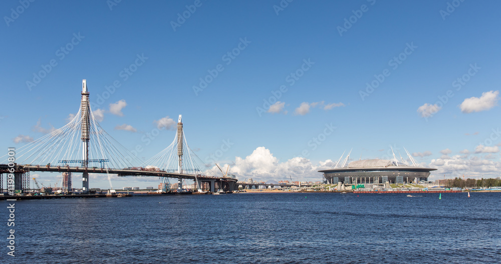 Obraz premium new bridge and stadium