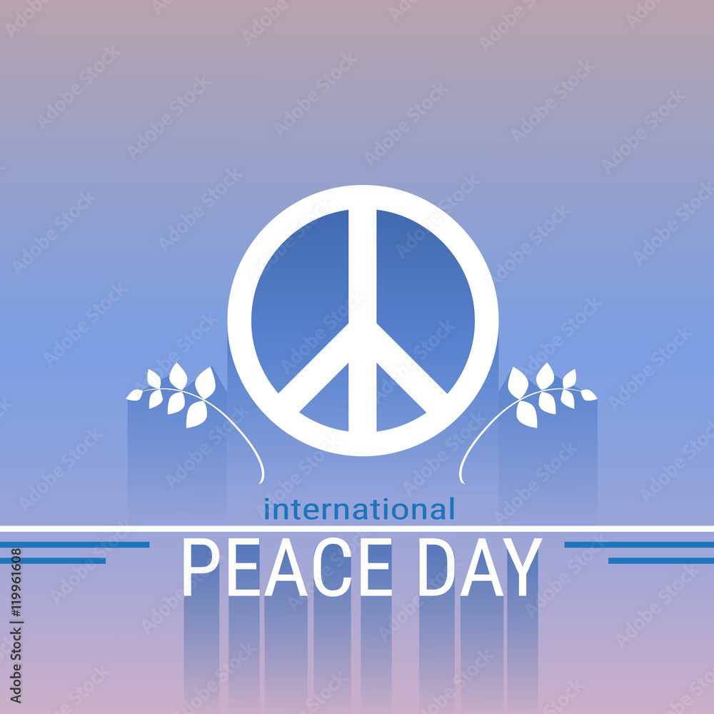 World Peace Day Hippie Sign International Holiday Poster World Peace Day Hippie Sign International Holiday Poster