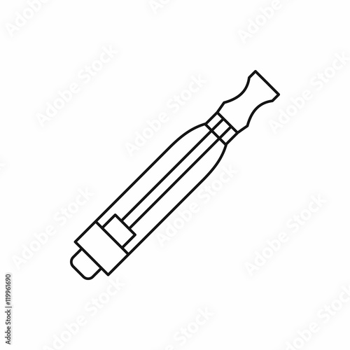 Electronic cigarette atomizer for vaping icon in outline style isolated on white background vector illustration