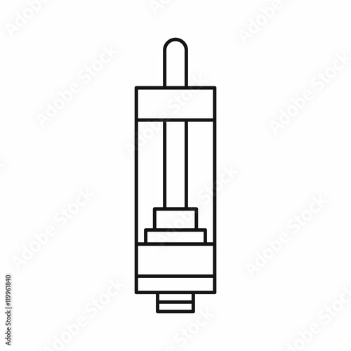 E-cigarette or vaping device icon in outline style isolated on white background vector illustration
