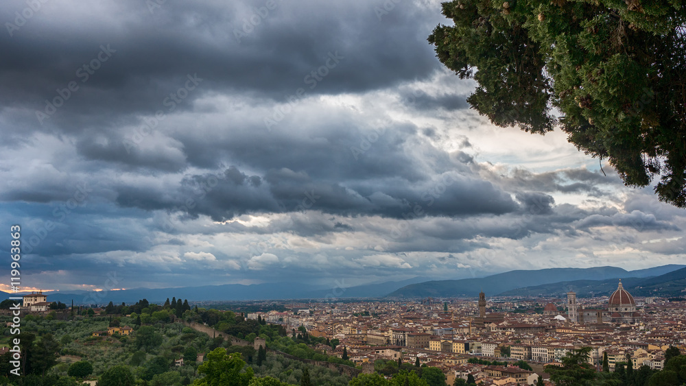Cloudy sky over Florence
