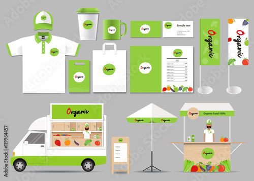 organic food  brading  identity mock up template with logo design  for restaurant and food shop