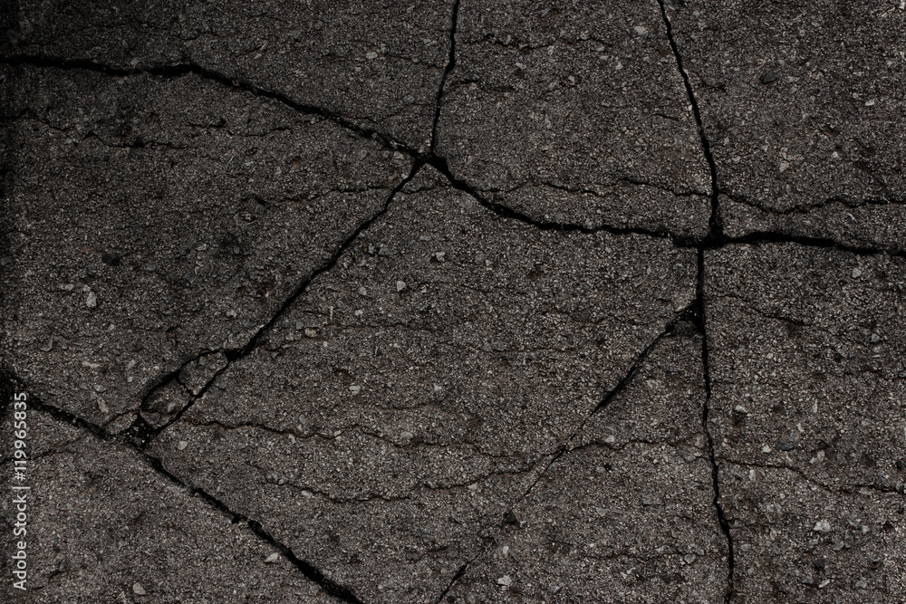 Obraz premium Crack asphalt road.
