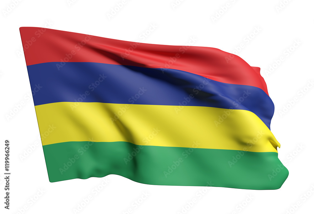Obraz premium Republic of Mauritius flag waving