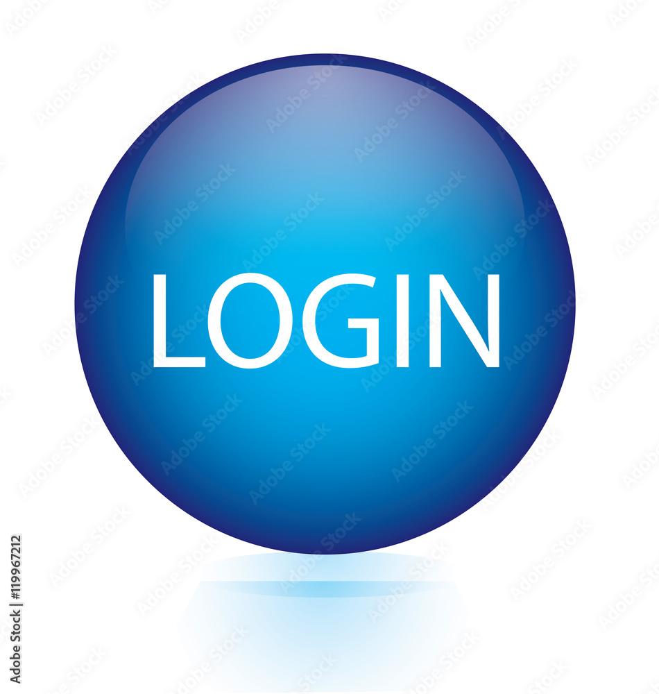 Login blue circular button Login blue circular button