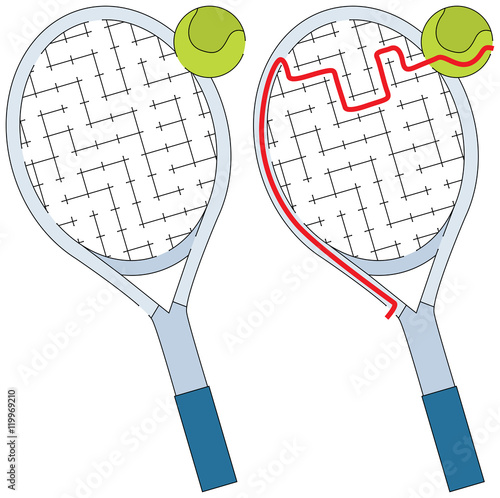 Easy tennis racket maze