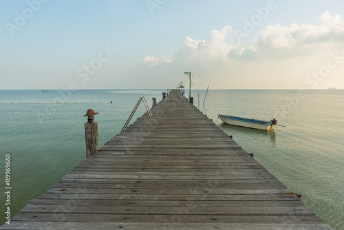 Wooden bridge to the ocean