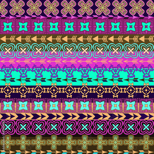 Multicolor seamless pattern. Boho style strips. tribal texture