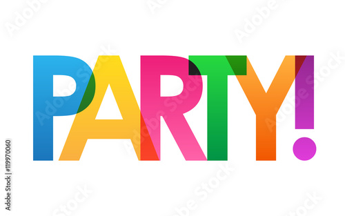 PARTY! Colourful Vector Letters Icon