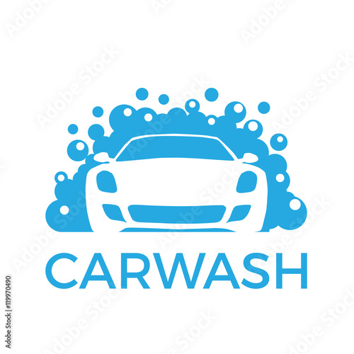 Vector abstract car and soap, carwash