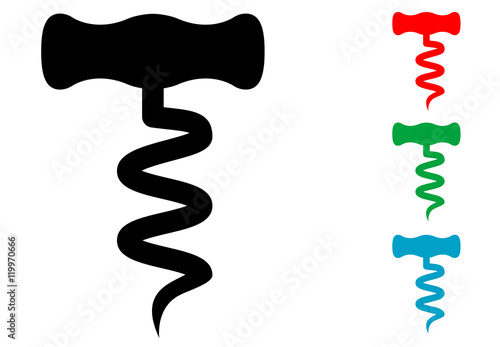 Icono plano sacacorchos varios colores