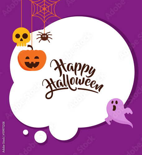 Halloween greeting cards  posters  banner with ghost and text