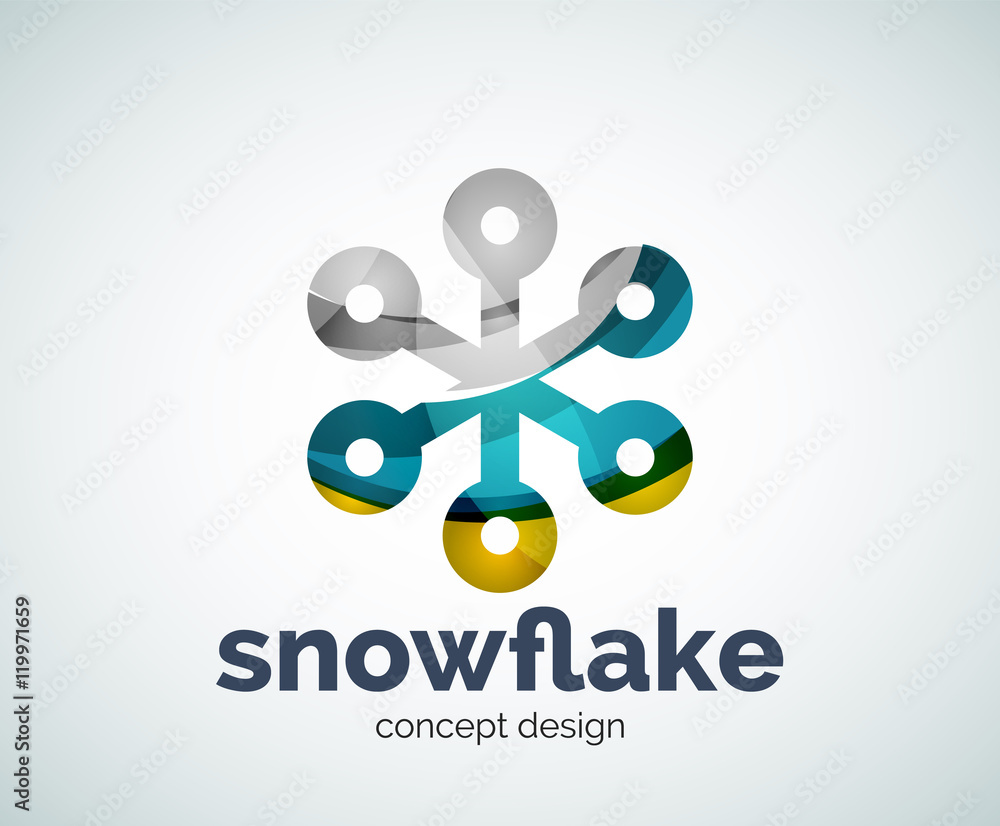 Vector Christmas snowflake logo template Vector Christmas snowflake logo template