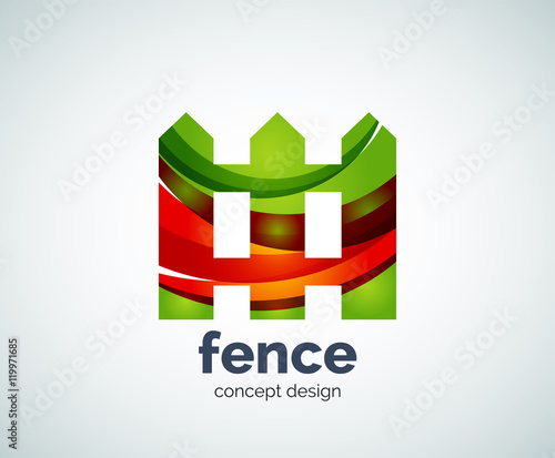 Vector house fence logo template photo