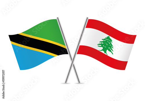 Free Download Tanzania and Lebanon flags. Vector illustration. - GFXLoad