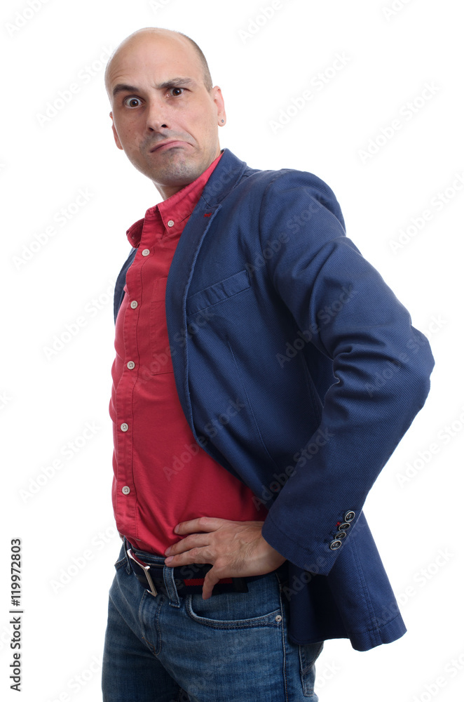 Confused man isolated on white background Confused man isolated on white background