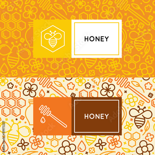 Natural and farm honey packaging