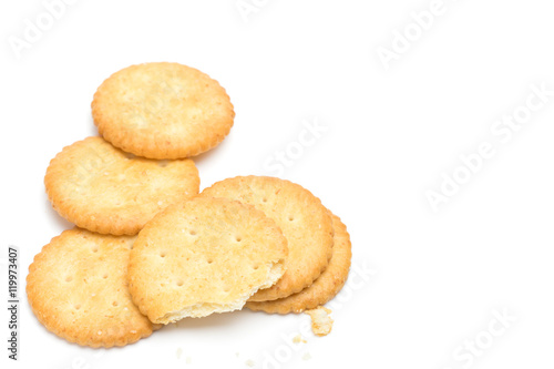 Crackers stacked isolated over white background