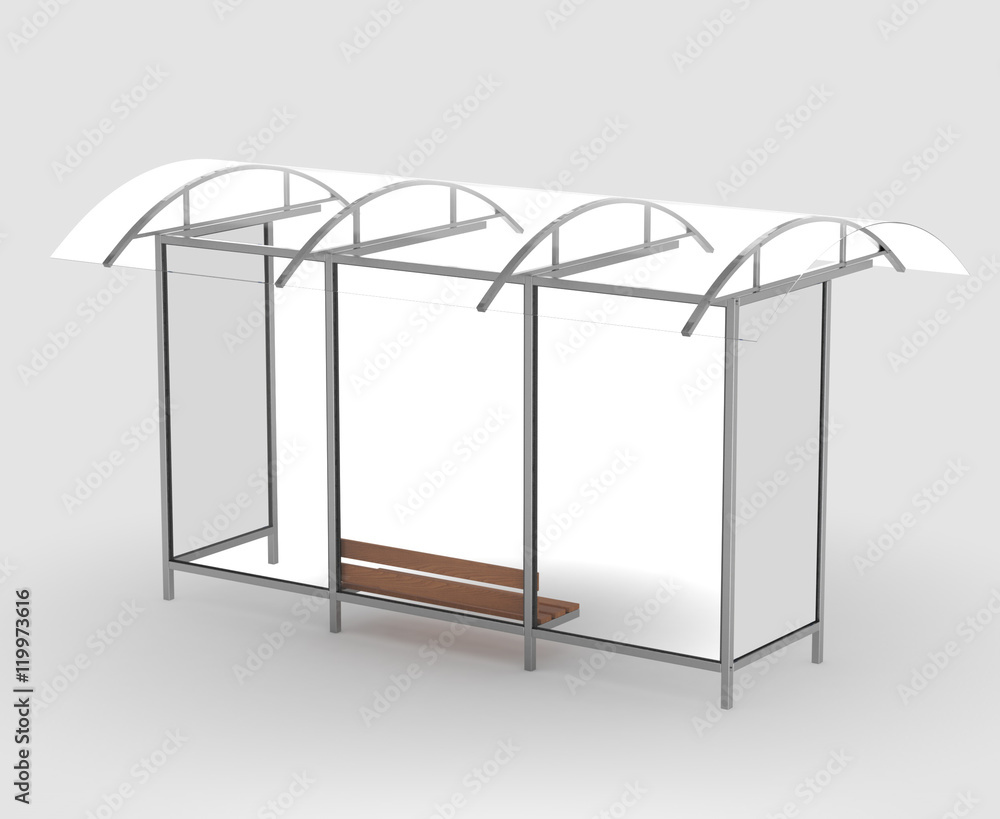 Bus stop isolated with shadow Bus stop isolated with shadow