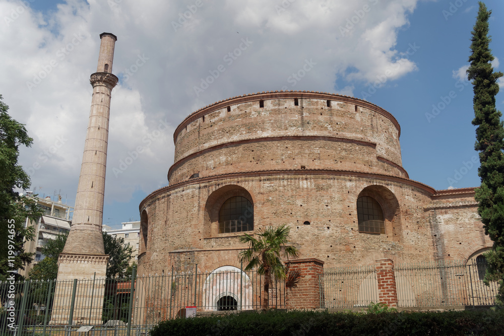 Thessaloniki, Greece. The Rotunda of Emperor Galerius. Known as the Greek Orthodox Church of Agios Georgios, it can be found close to The Arch of Roman Emeperor Galerius.