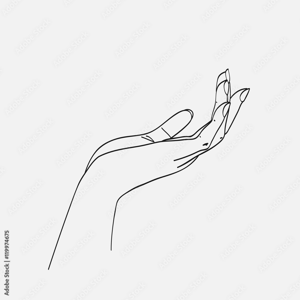 Sketch of the hands. Vector illustration. Sketch of the hands. Vector illustration.