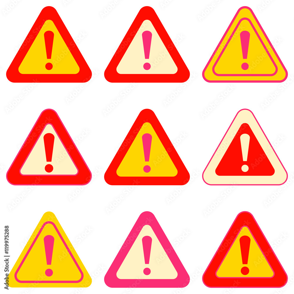 Set of Vector Exclamation Signs Set of Vector Exclamation Signs
