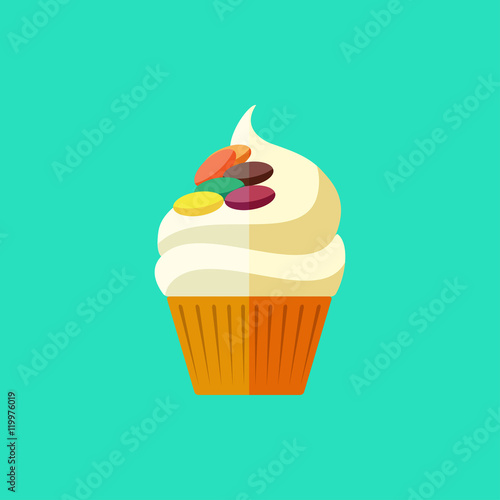 vector flat cupcake